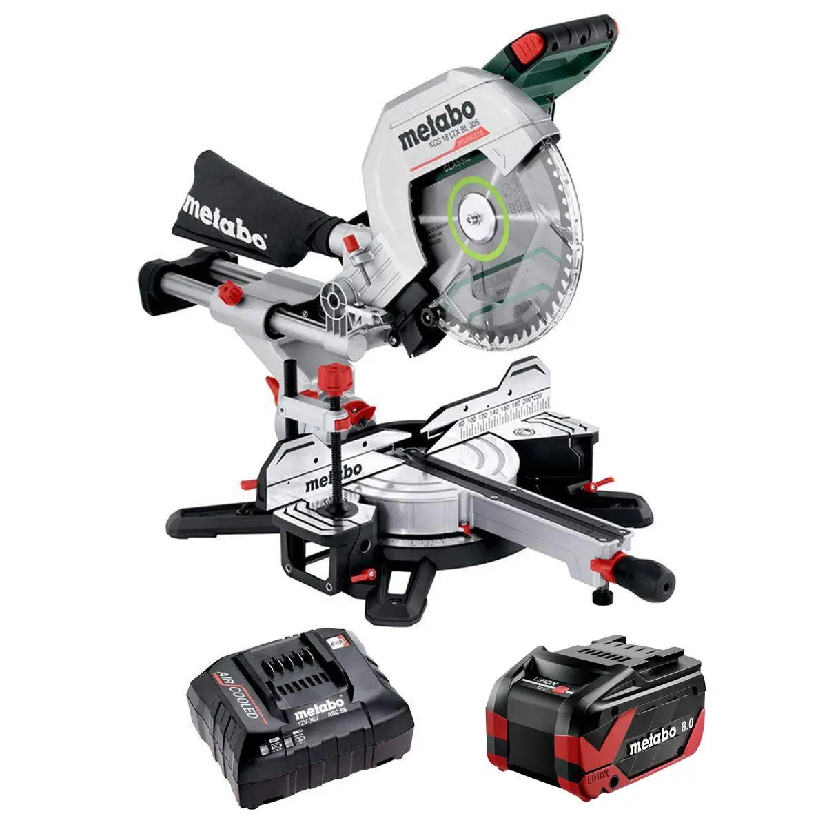 Metabo Kgs 18 Ltx Bl 305 18V 305Mm Brushless Mitre Saw With 1 X 8.0Ah Battery & Charger 1
