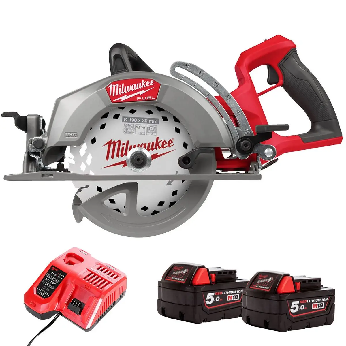 Milwaukee M18fcsrh662-0 M18 Fuel Gen 2 18V Brushless Circular Saw With 2 X 5.0Ah Battery & Charger 1