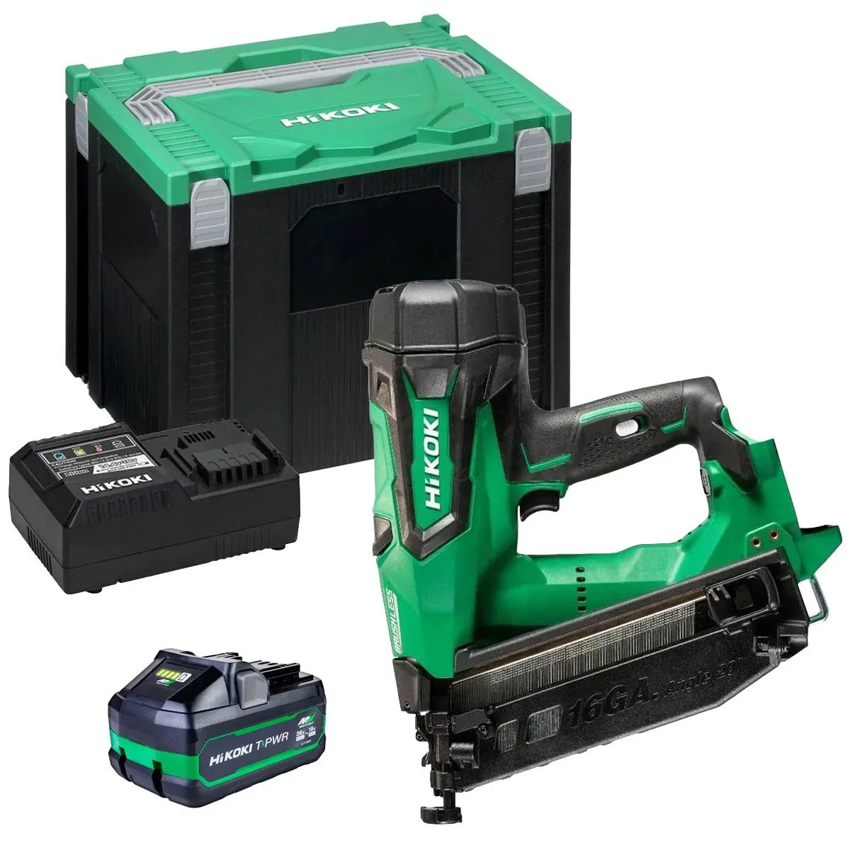 Hikoki Nt1865dmbj4z 18V Brushless 16G Second Fix Nailer With 1 X 4.0Ah/8.0Ah Battery Charger & Case 1