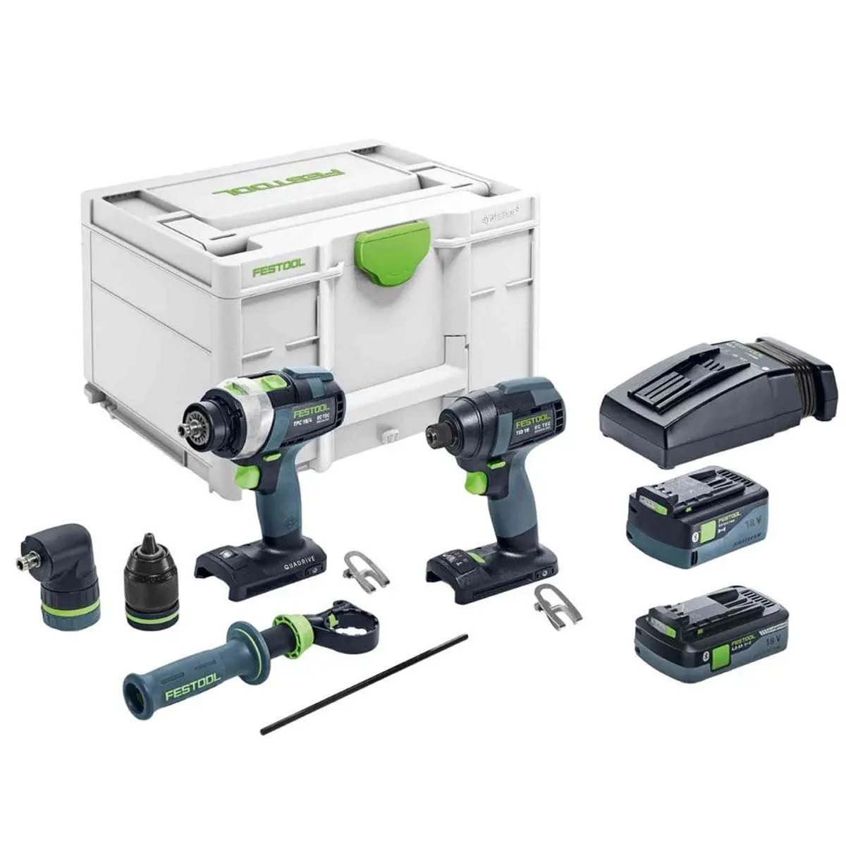 Festool Tid 18 5,0/4,0-Set Tpc 18/4 18V Brushless Percussion Drill & Impact Driver With 1 X 5.0Ah/4.0Ah Battery, Charger 577655 1