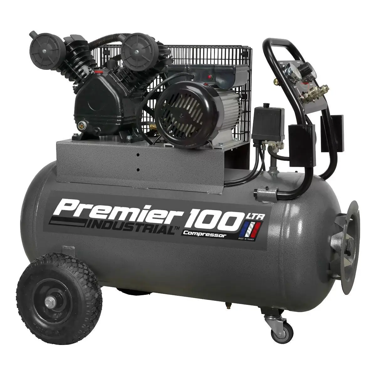 Sealey Sac3103b 100L Belt Drive Air Compressor With Front Control Panel 230V/16A 1