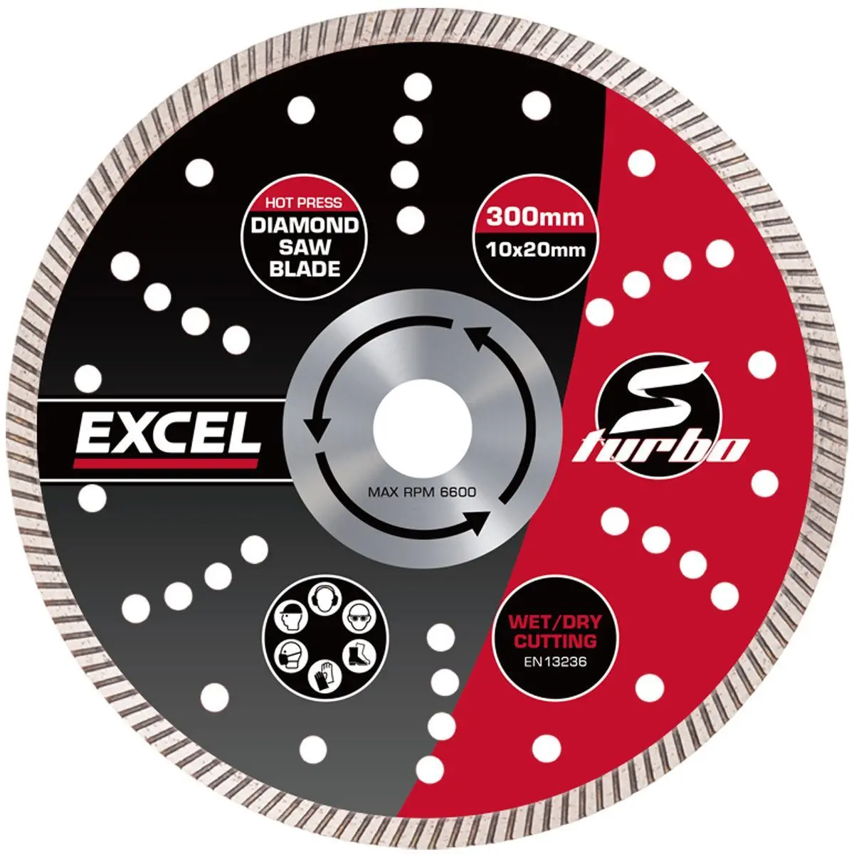 Excel 12" Diamond Blade Slim Turbo – Wet & Dry Use 1