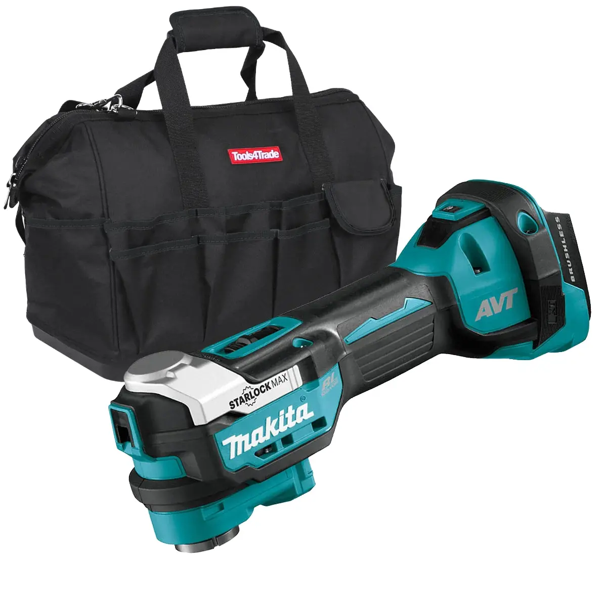 Makita Dtm52z 18V Lxt Brushless Multi Tool Starlock Keyless Change & Tool Bag 1