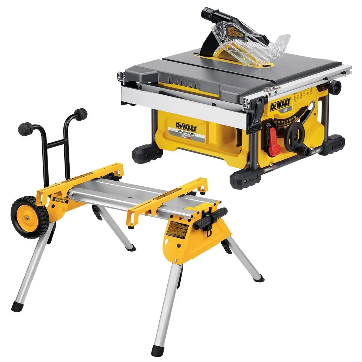 Dewalt Dcs7485n 54V Xr Flexvolt Brushless 210Mm Table Saw With Rolling Table Saw Stand 1