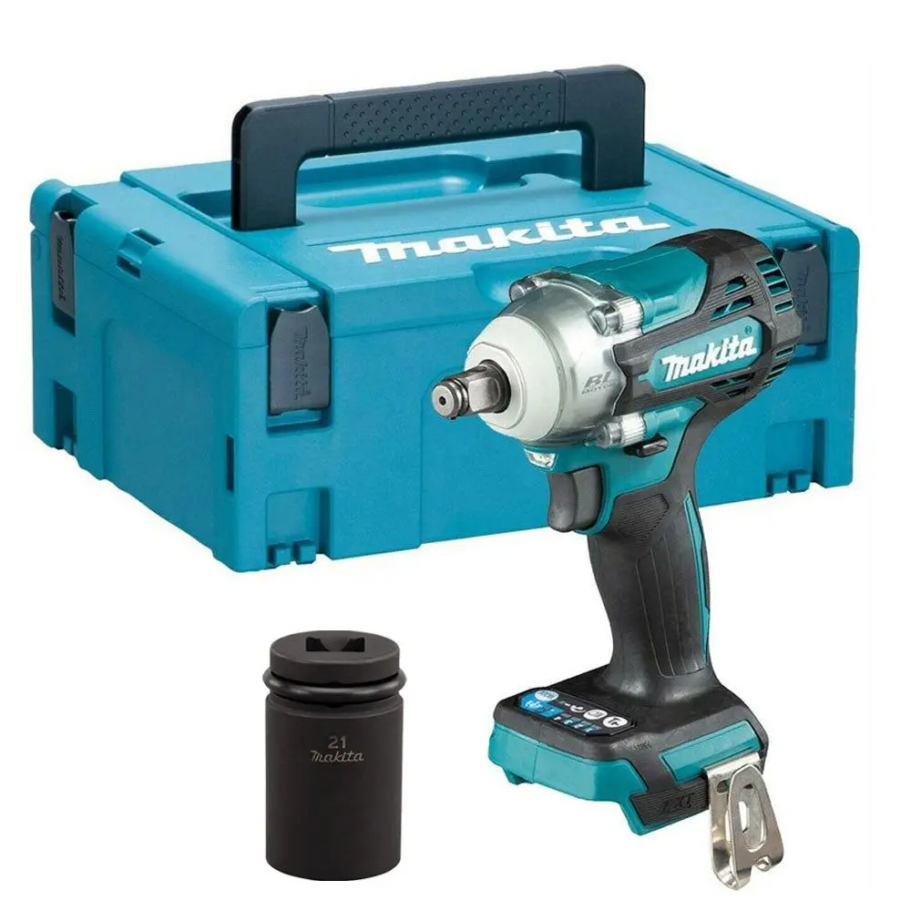 Makita Dtw300z 18V 1/2" Brushless Impact Wrench With Makpac Case & Impact Socket 1