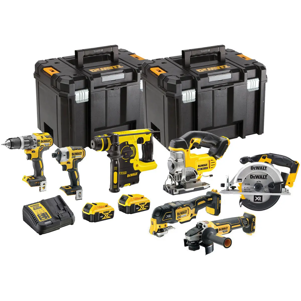 Dewalt Dck755ptx Xr Li-Ion 18V 7 Piece Kit 2 X 5.0Ah Batteries 1