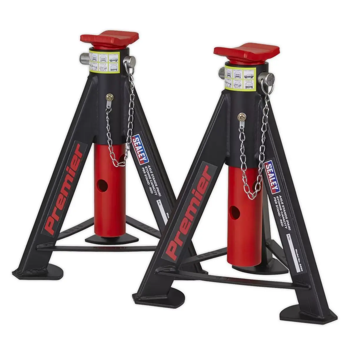 Sealey As6r Axle Stands 6 Tonne Capacity Per Stand 2