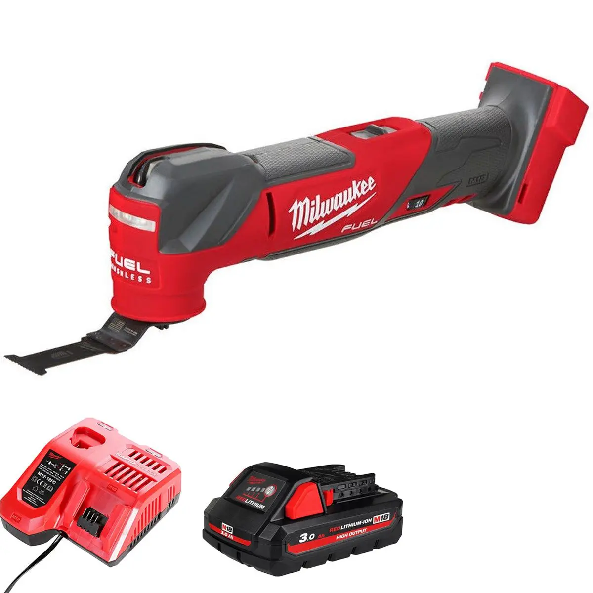 Milwaukee M18fmt-0 18V Fuel Brushless Multi Tool With 1 X 3.0Ah Battery & Charger 1