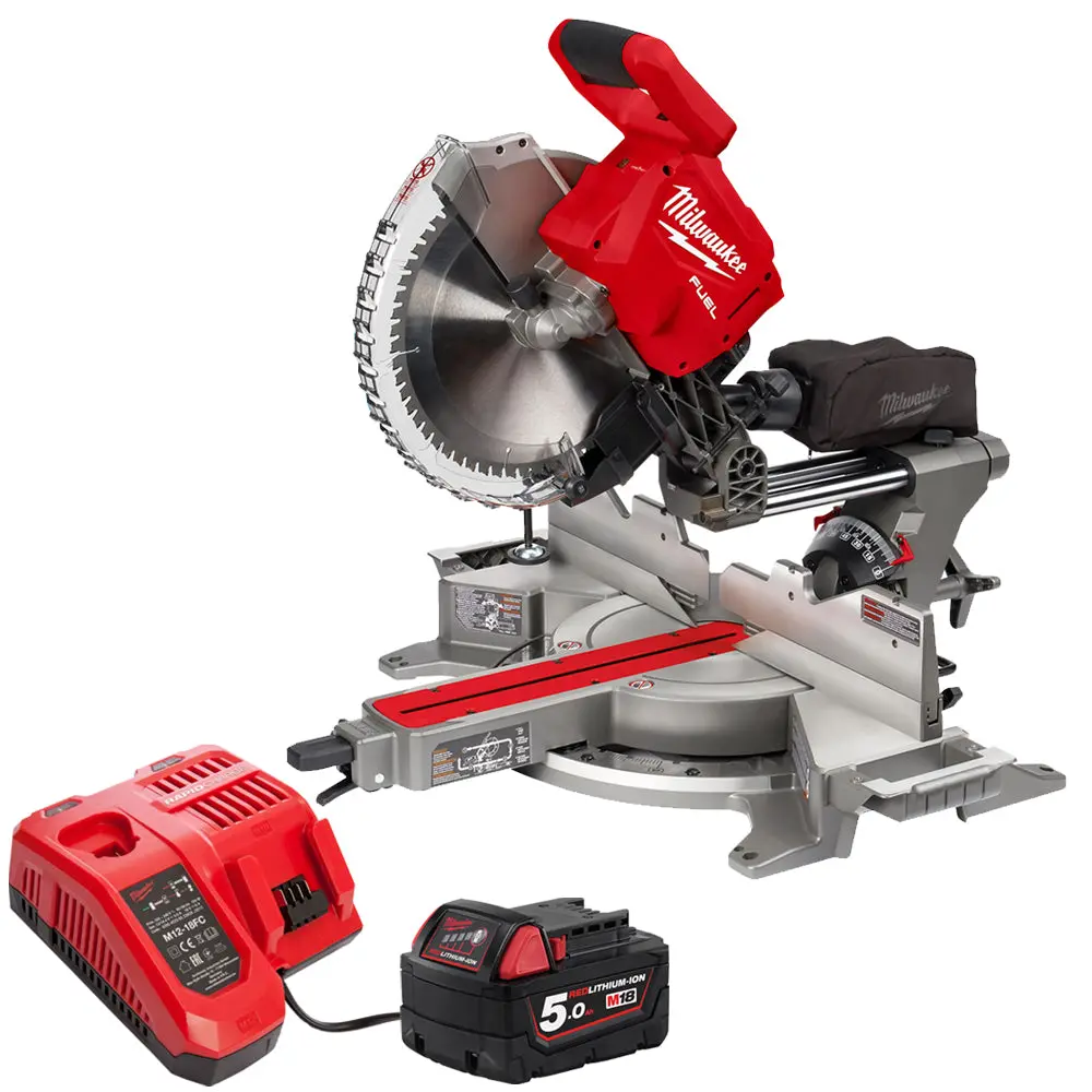 Milwaukee M18fms305-0 18V 305Mm Fuel Brushless Mitre Saw With 1 X 5.0Ah Battery & Charger 1