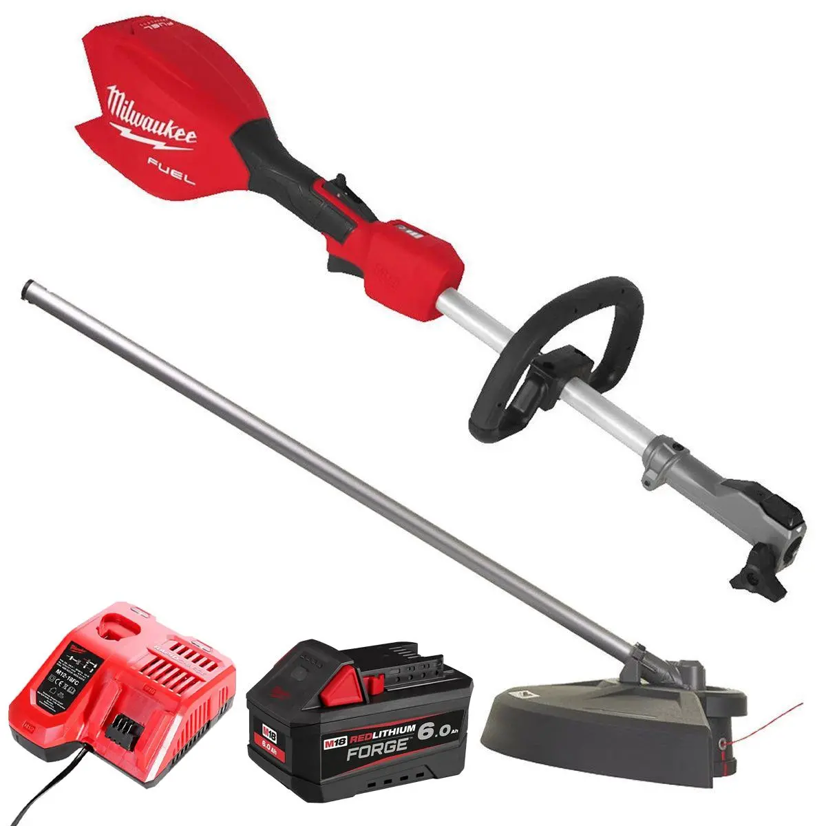 Milwaukee M18fophltkit2-0 18V Brushless Grass Trimmer Attachment With 1 X 6.0Ah Battery & Charger 1