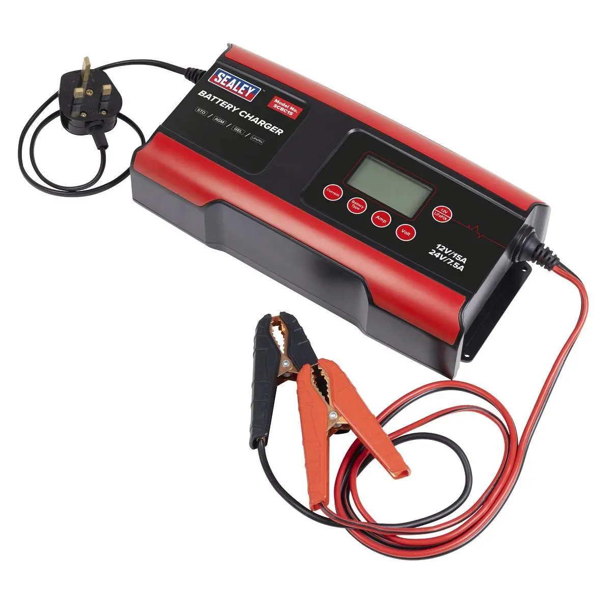 Sealey Scbc15 12/24V Compact Smart Battery Charger & Maintainer 15A 2