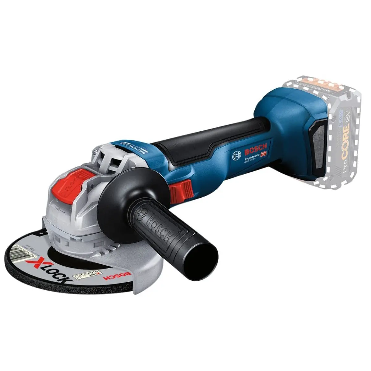 Bosch Gwx 18V-10 Professional 125Mm Angle Grinder Body Only X-Lock &  User Protection System 06017B0100 1