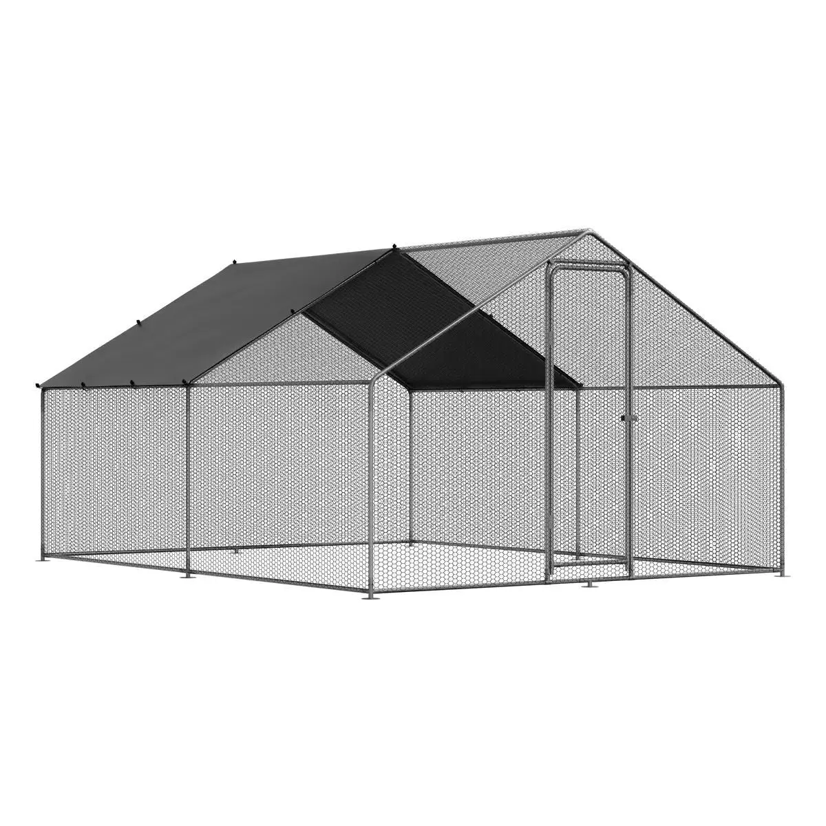Sealey Dg279 Dellonda 3 X 4 X 2M Walk-In Chicken Run, Galvanized Steel, Roof Cover & Pvc Coated Chicken Wire 1