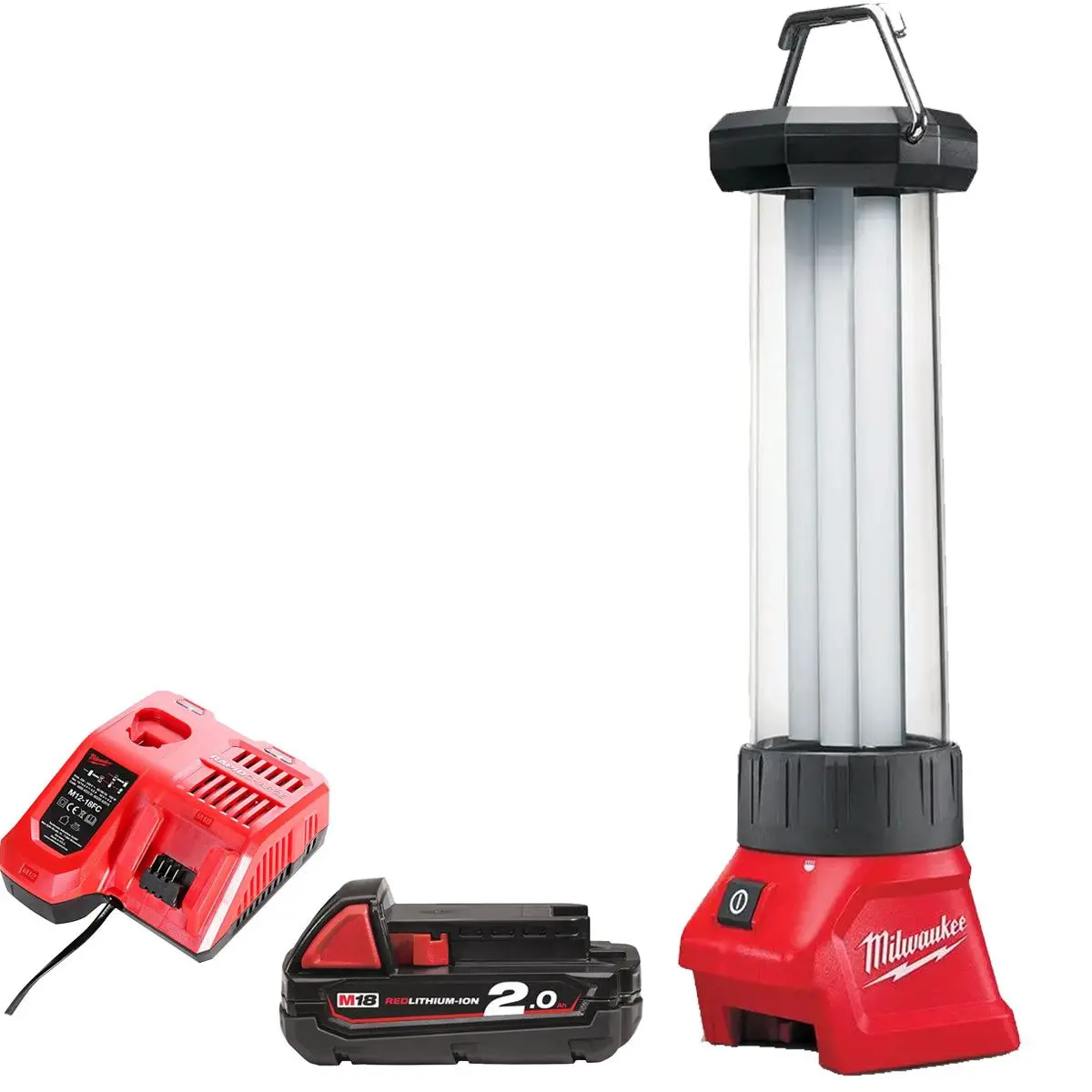 Milwaukee M18ll-0 18V Led Lantern Light With 1 X 2.0Ah Battery & Charger 1