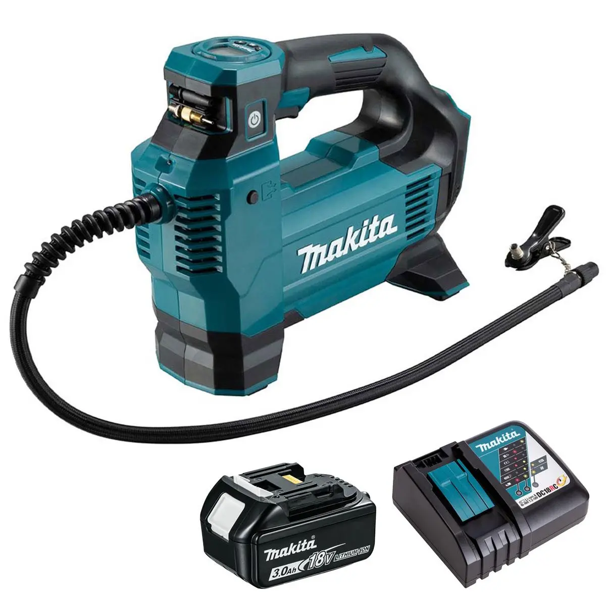 Makita Dmp181z 18V Lxt Inflator Pump With 1 X 3.0Ah Battery & Charger 1