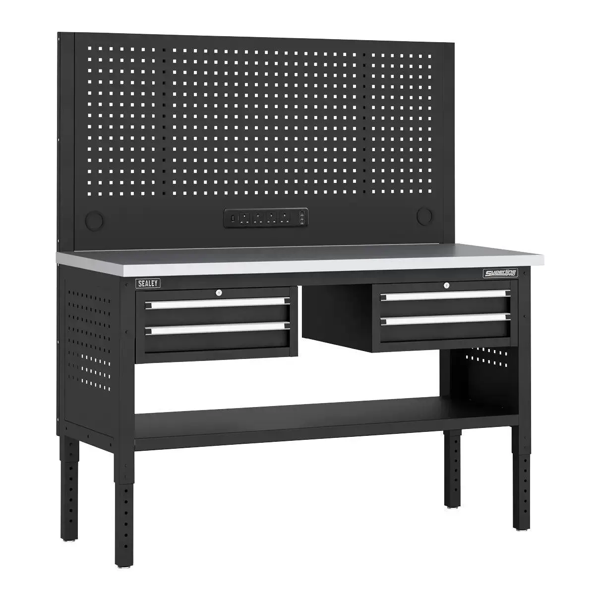 Sealey Apmwb60combo3ss Superline Pro Modular Workbench With 4 Drawers Stainless Steel Worktop 1525Mm 1