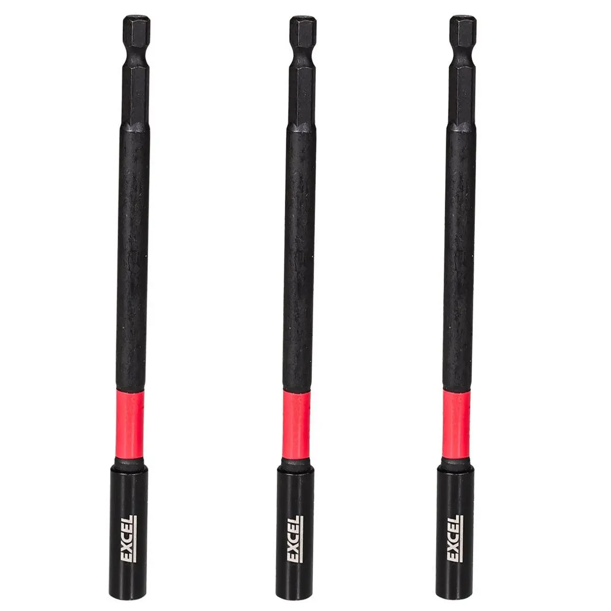 Excel 150Mm Magnetic Impact Bit Holder With Blister Card Pack Of 3 1