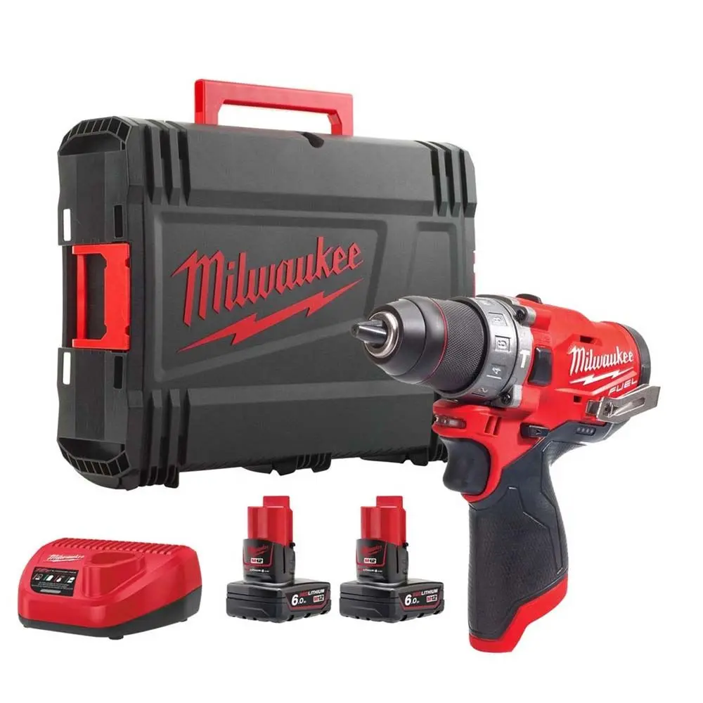 Milwaukee M12fpd2-602X 12V Fuel Brushless Combi Drill With 2 X 6.0Ah Batteries, Charger & Case 4933479871 1