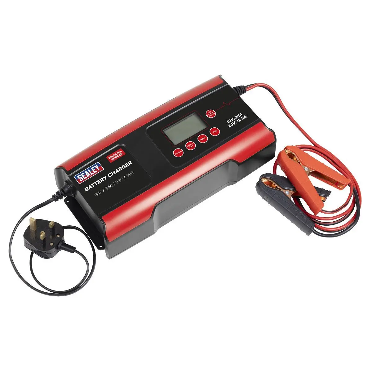 Sealey Scbc25 12/24V Compact Smart Battery Charger And Maintainer 25A 1