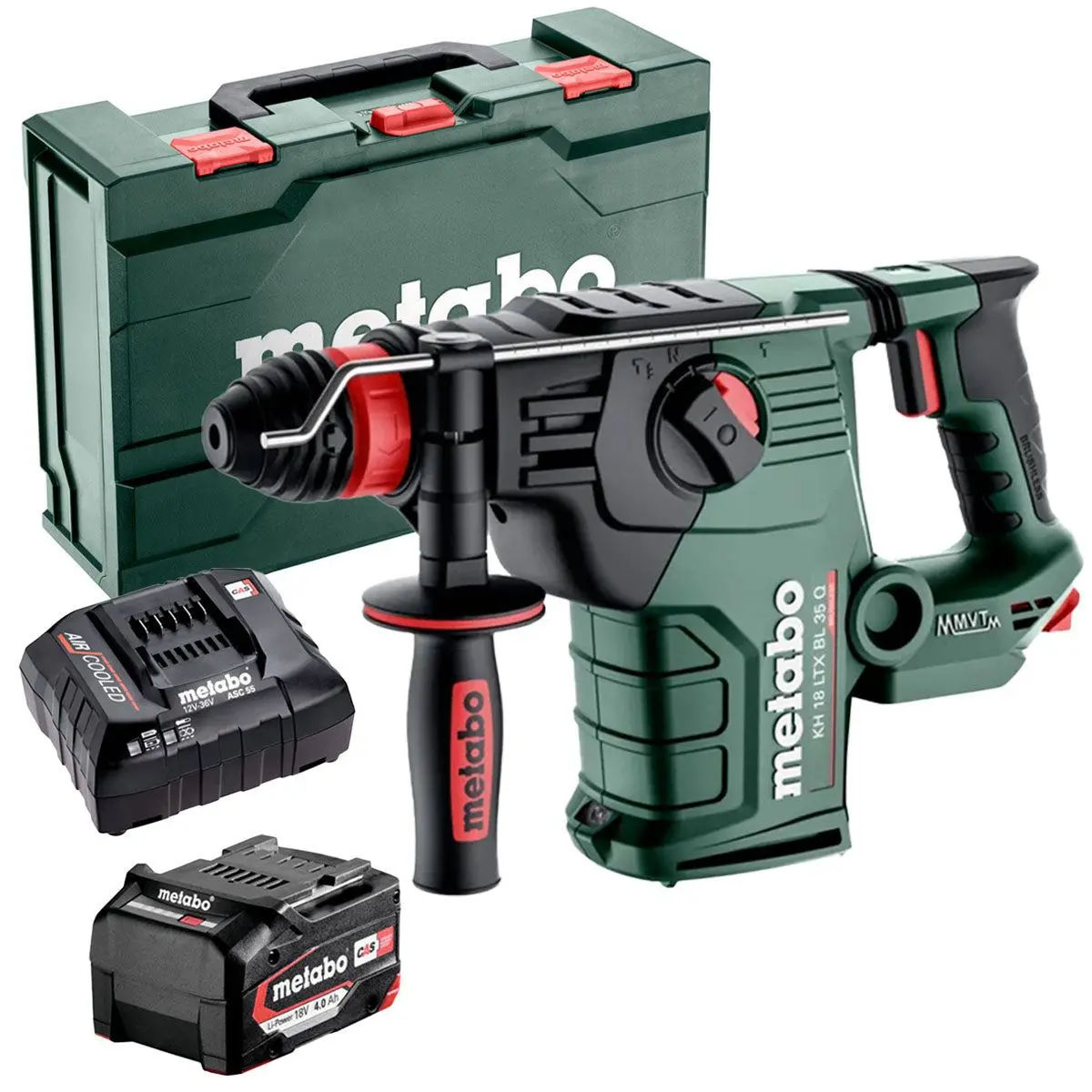 Metabo Kh 18 Ltx Bl 35 Q 18V Brushless 3 Mode Sds+ Rotary Hammer Drill With 1 X 4.0Ah Battery Charger & Metabox 1