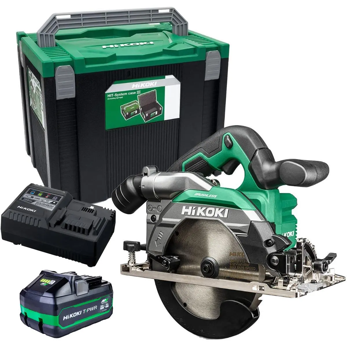 Hikoki C1806dbw2z 18V Brushless 165Mm Circular Saw With 1 X 4.0Ah/8.0Ah Battery Charger & Case 1
