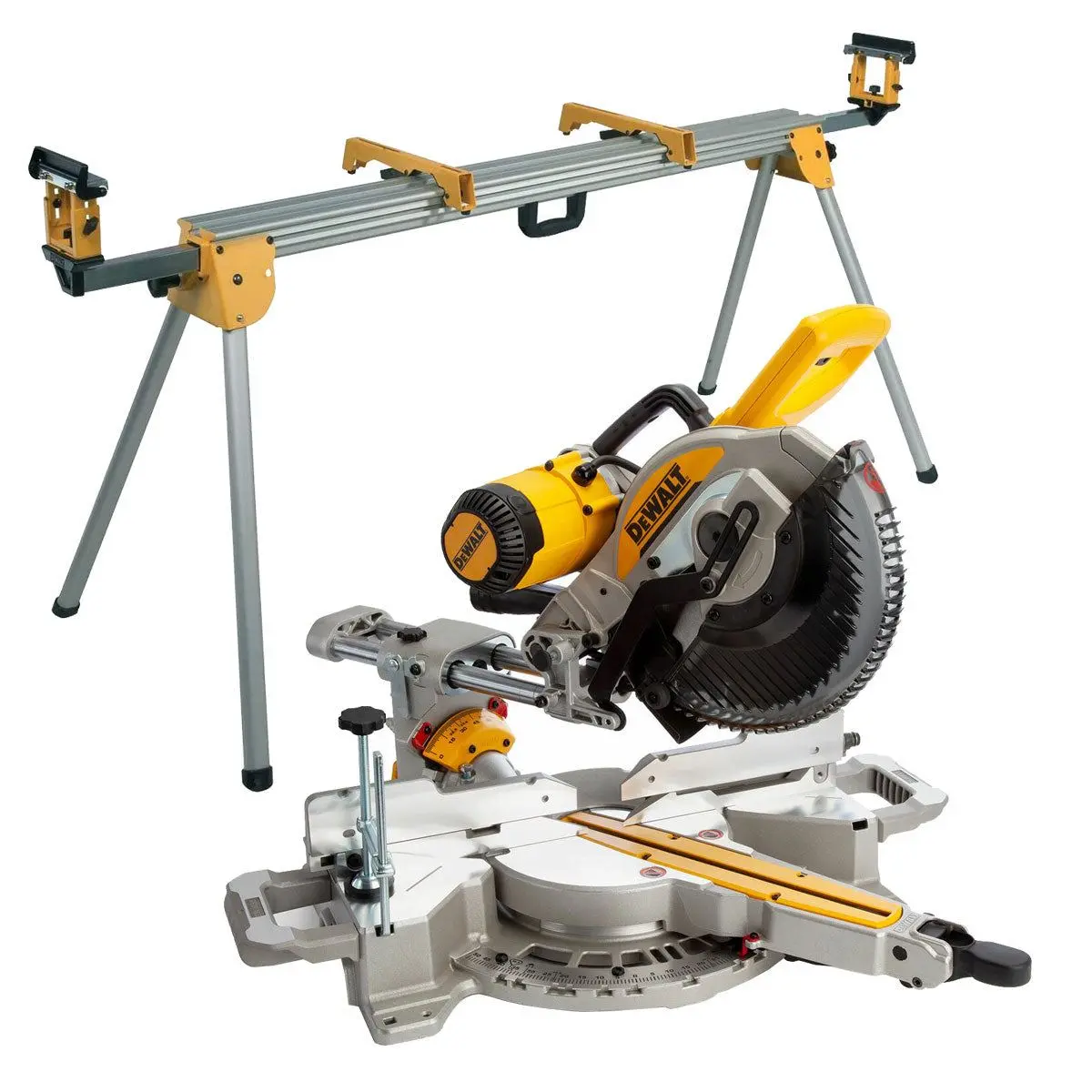 Dewalt Dws727-Gb 250Mm Double Bevel Slide Mitre Saw Xps 240V/1675W With Leg Stand 1