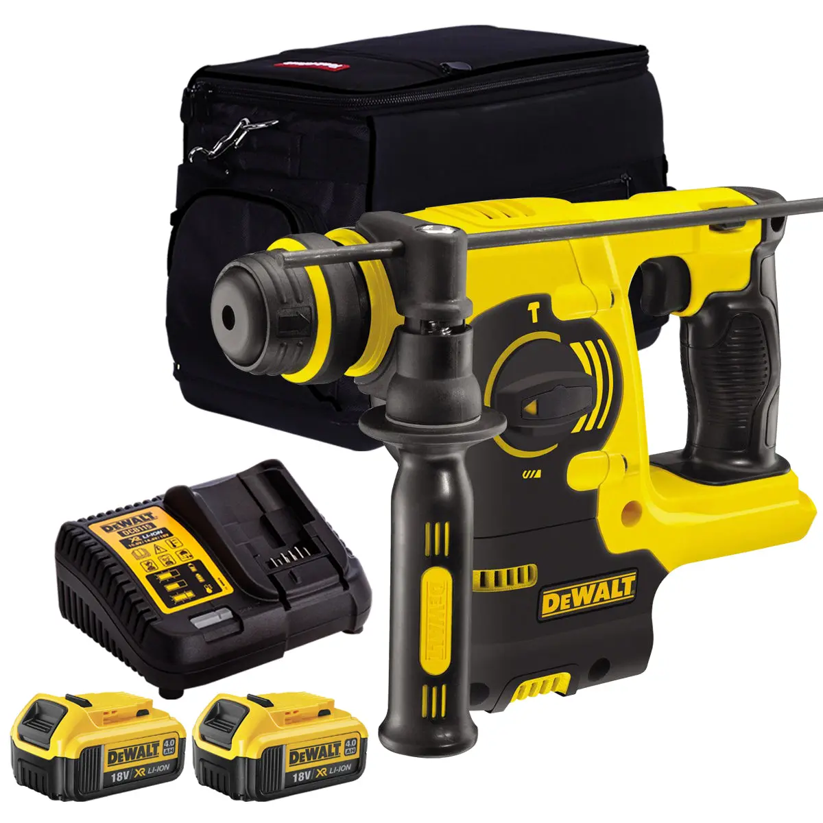 Dewalt Dch253n 18V Sds+ Rotary Hammer Drill With 2 X 4.0Ah Batteries & Charger In Bag 1