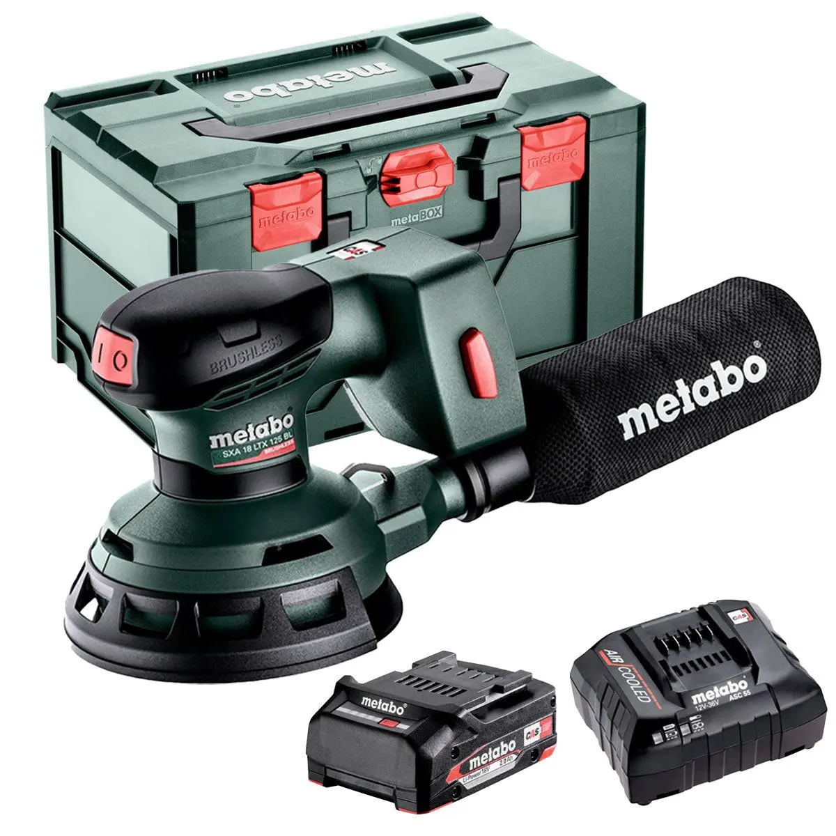 Metabo Sxa 18 Ltx 125 Bl 18V Brushless Random Orbital Sander With 1 X 2.0Ah Battery Charger & Metabox 1
