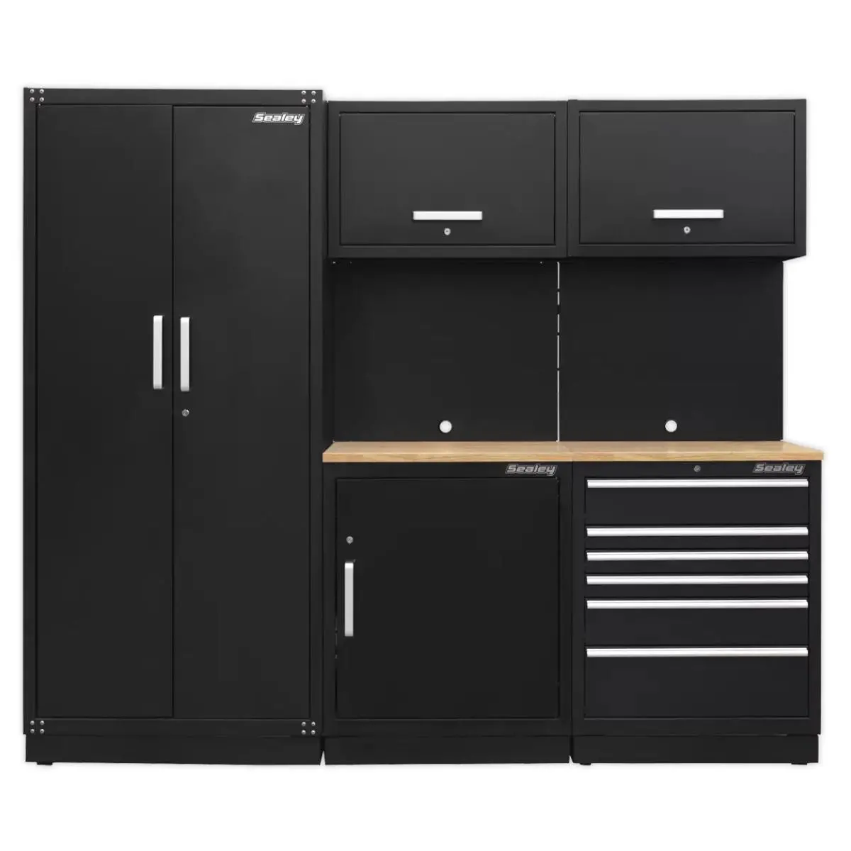 Sealey Apmscombo1w 2.5M Modular Storage System Combo Oak Worktop 1