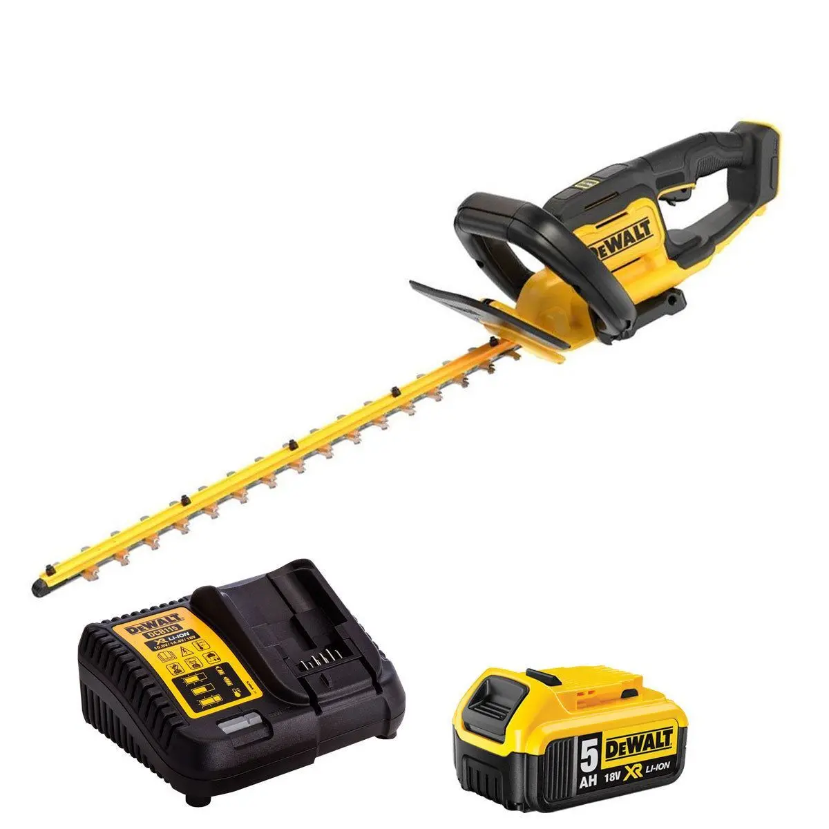 Dewalt Dcmht564p1-Gb 18V Xr 55Cm Hedge Trimmer With 1 X 5.0Ah Battery & Charger 1