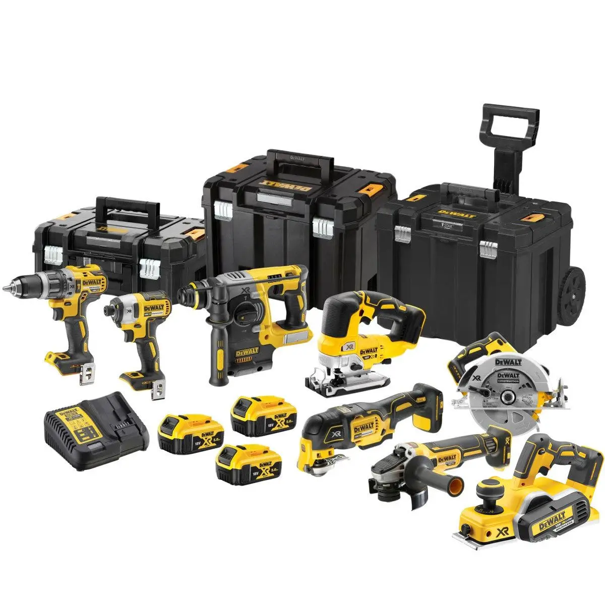 Dewalt Dck755p3t4t1 18V 8 Piece Brushless Power Tool Kit With 3 X 5.0Ah Battery Charger & Toolbox 1