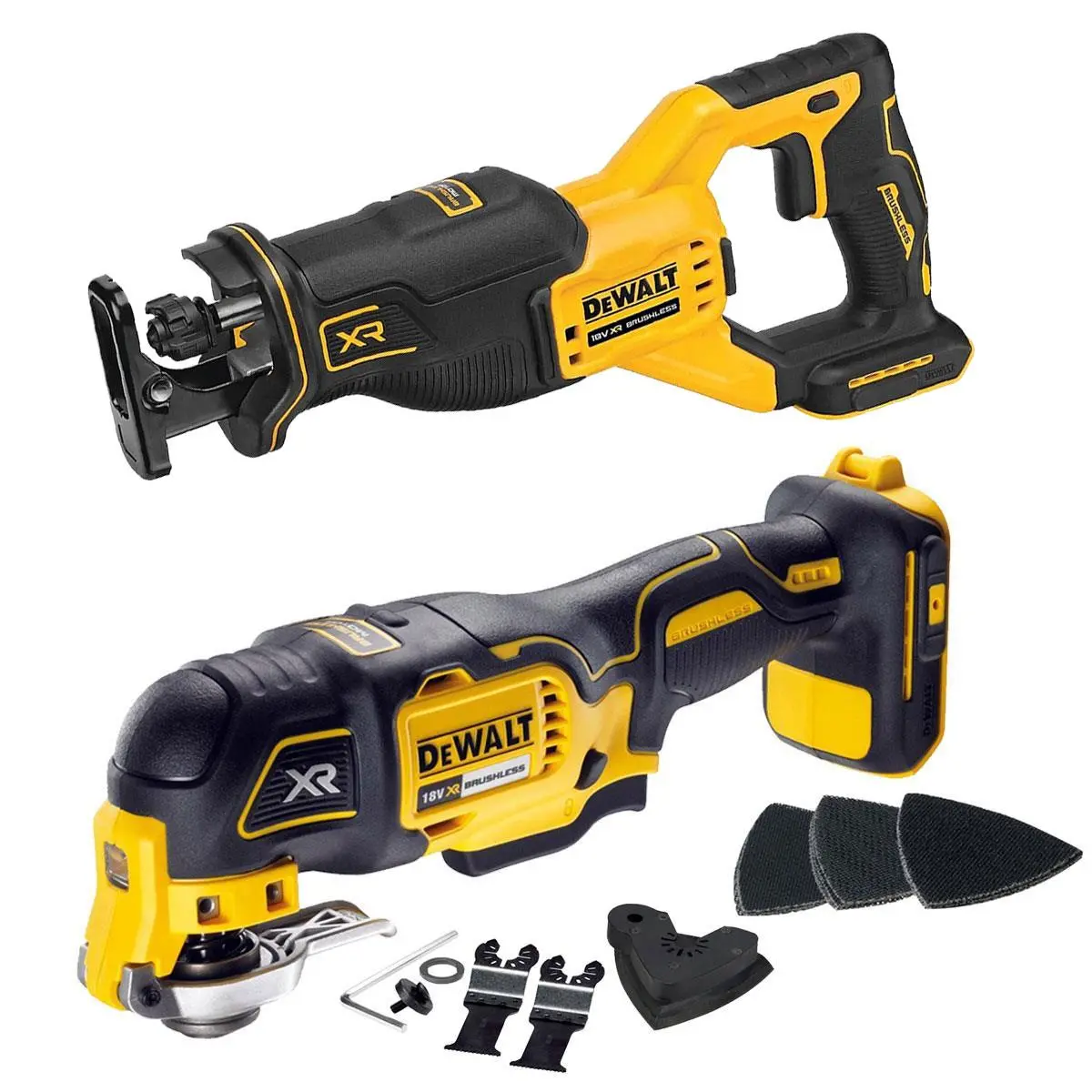 Dewalt 18V Lxt Brushless Reciprocating Saw & Oscillating Multi-Tool Twin Pack 1