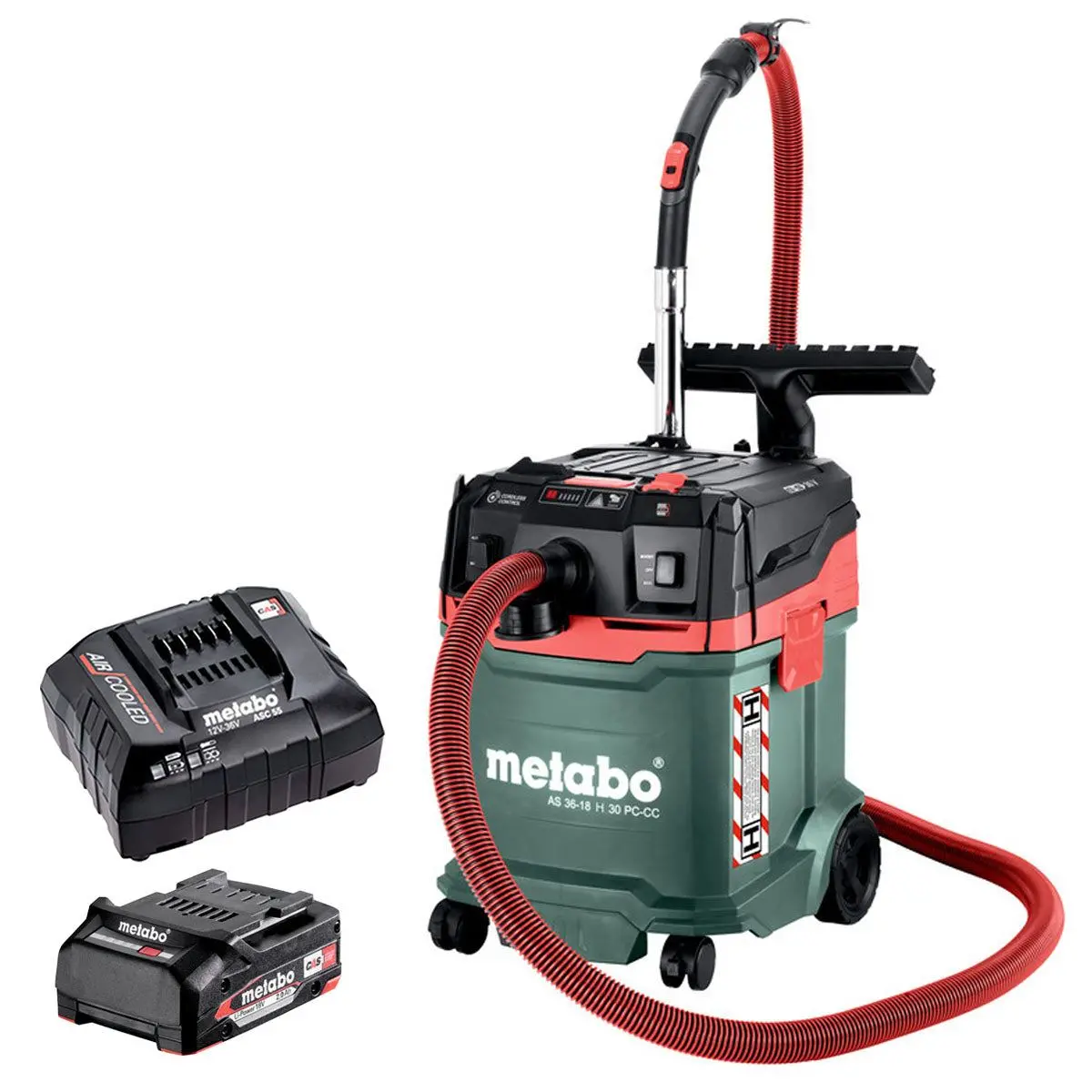 Metabo As 36-18 H 30 Pc-Cc 18V H-Class Vacuum Cleaner With 1 X 2.0Ah Battery & Charger 1