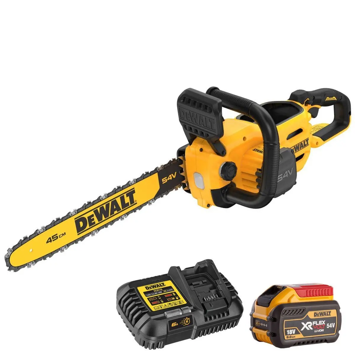 Dewalt Dcmcs574x1-Gb 54V Xr Flexvolt Brushless 45Cm Chainsaw With 1 X 9.0Ah Battery & Charger 1