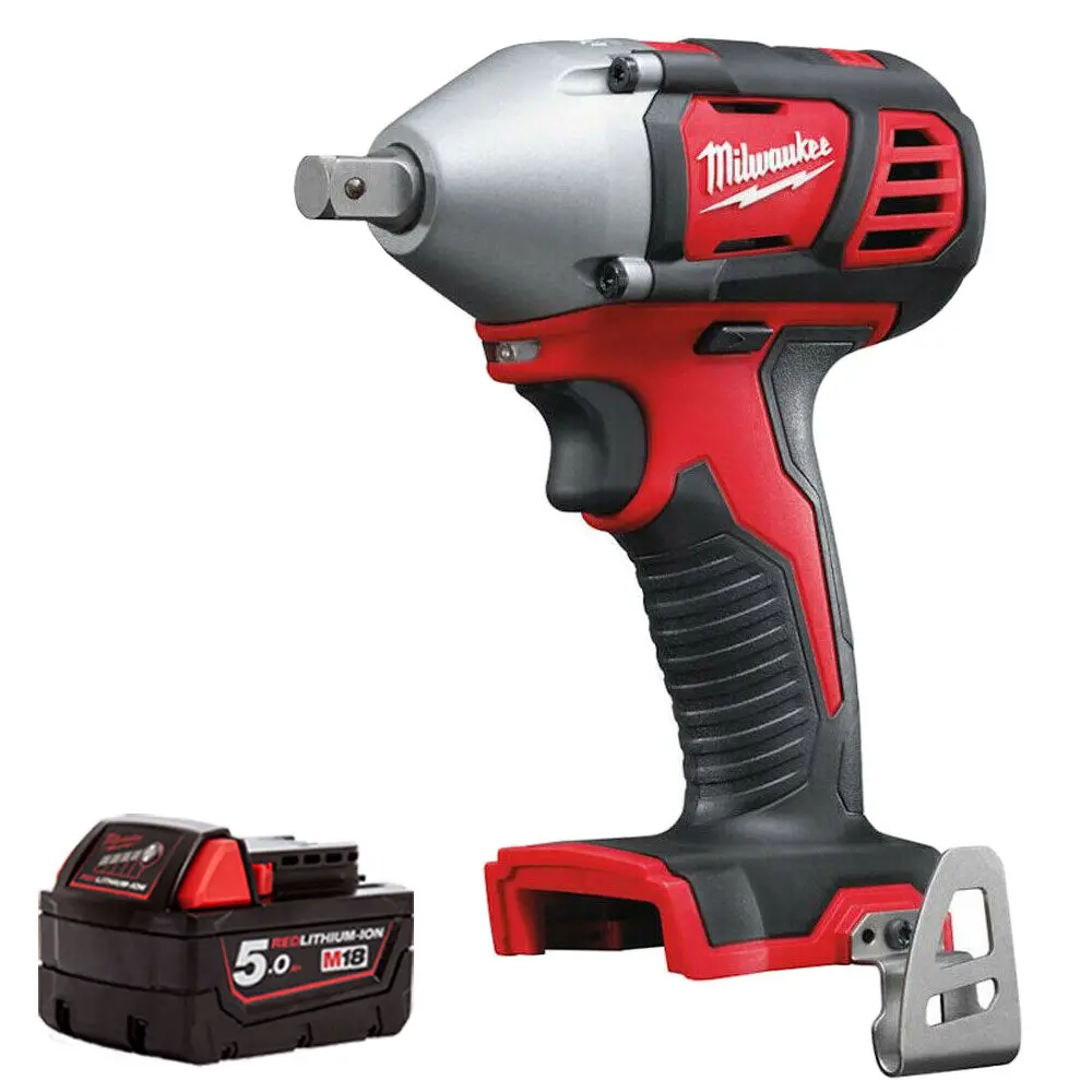 Milwaukee M18biw12-0 18V 1/2" Impact Wrench With 1 X 5.0Ah Battery 1