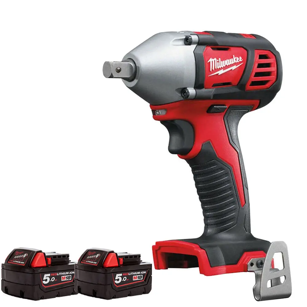 Milwaukee M18biw12-0 18V 1/2" Impact Wrench With 2 X 5.0Ah Batteries 1