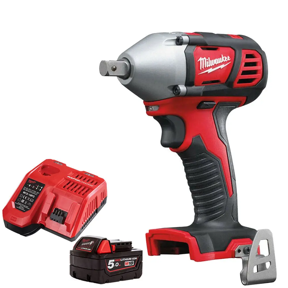 Milwaukee M18biw12-0 18V Compact 1/2In Impact Wrench With 1 X 5.0Ah Battery & Fast Charger 1