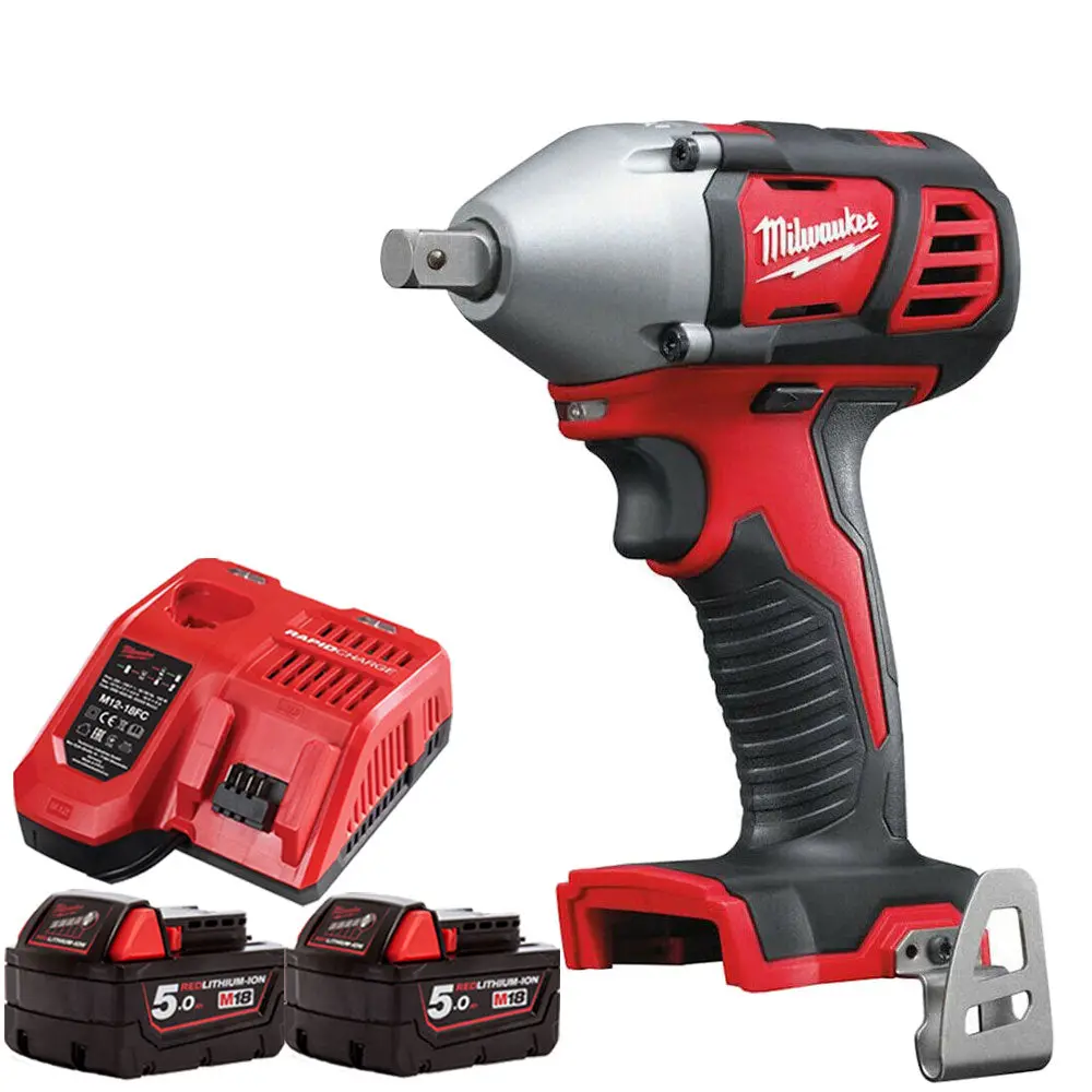 Milwaukee M18biw12-0 18V 1/2" Impact Wrench With 2 X 5.0Ah Batteries & Charger 1