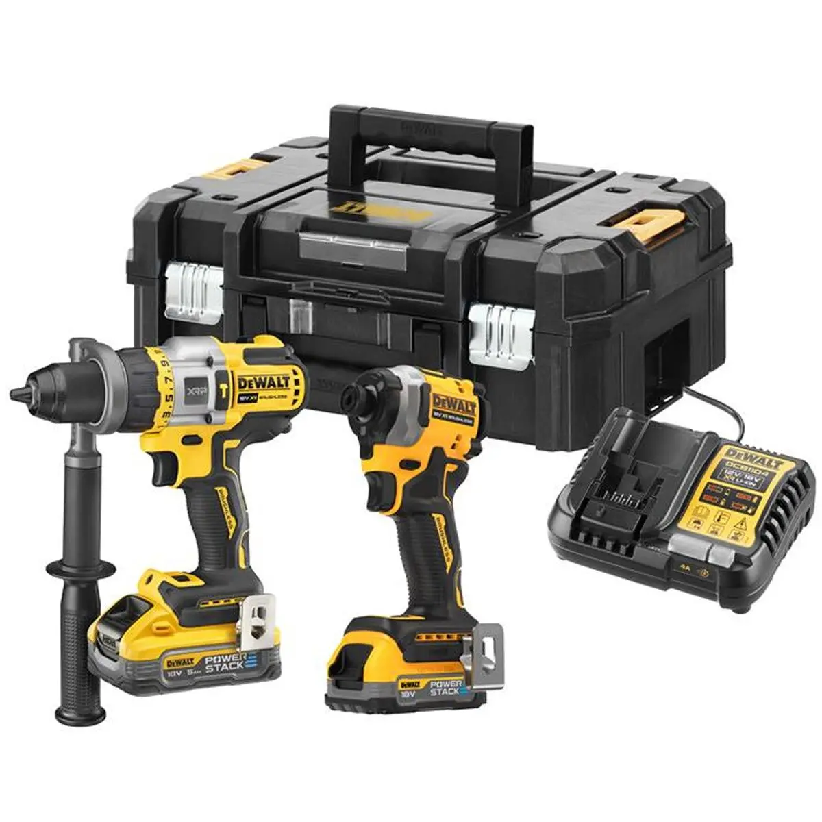 Dewalt Dck2052h1 18V Combi Drill & Impact Driver Twin Kit With 1 X 5.0Ah & 1 X 1.7Ah Batteries Charger In Box 1