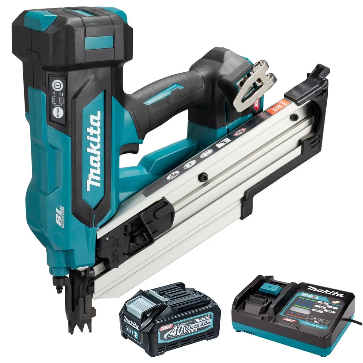 Makita Bn001gz 40V Max Xgt Brushless Framing Nailer With 1 X 4.0Ah Battery & Charger 1