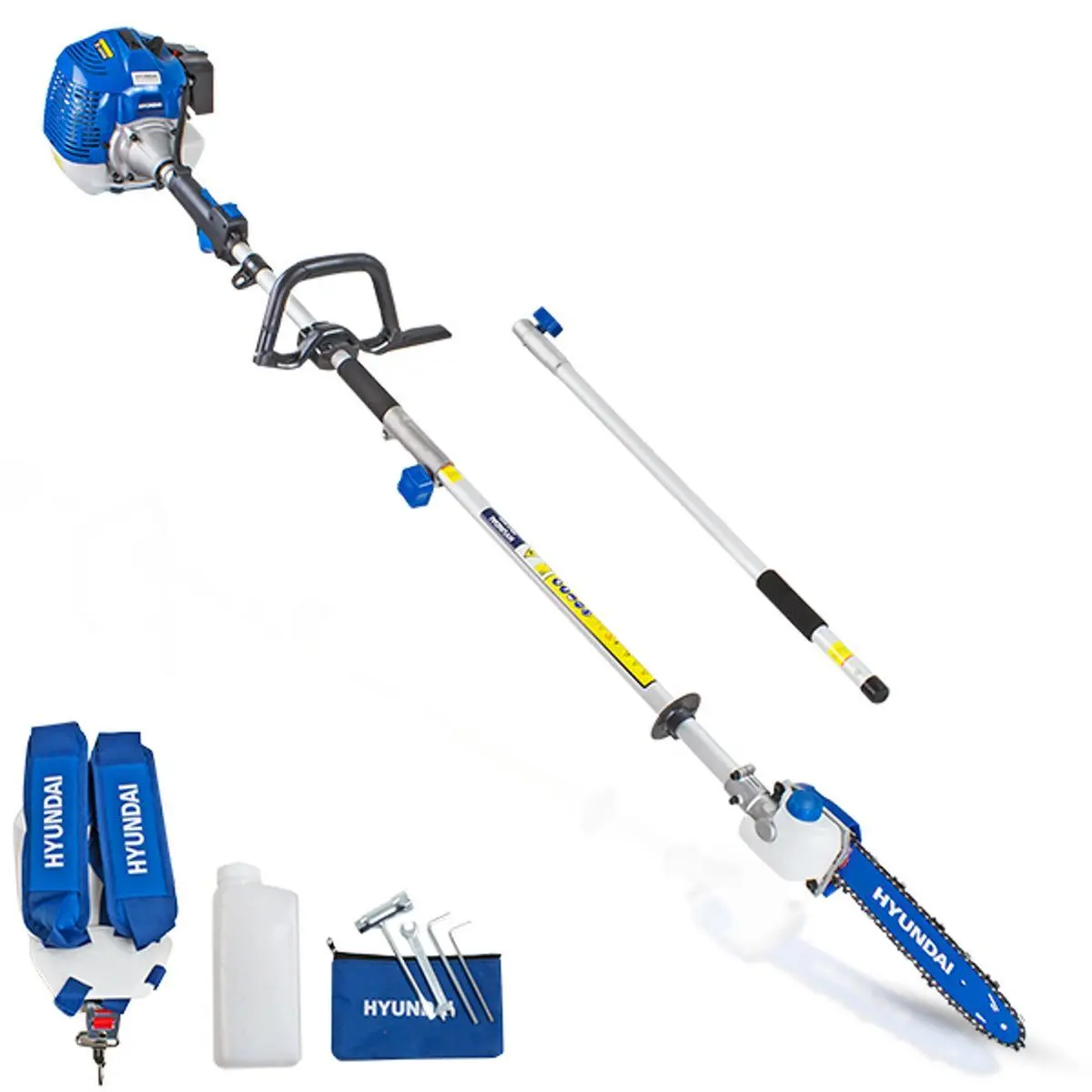 Hyundai Hyps5200x 52Cc Petrol Pole Saw Pruner Chainsaw 2.7M Long Reach 260Mm Cutting Width 1