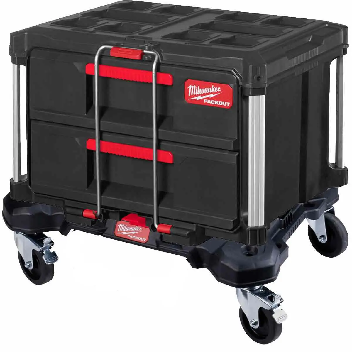 Milwaukee Packout Flat Trolley With 2 Drawer Tool Box 1