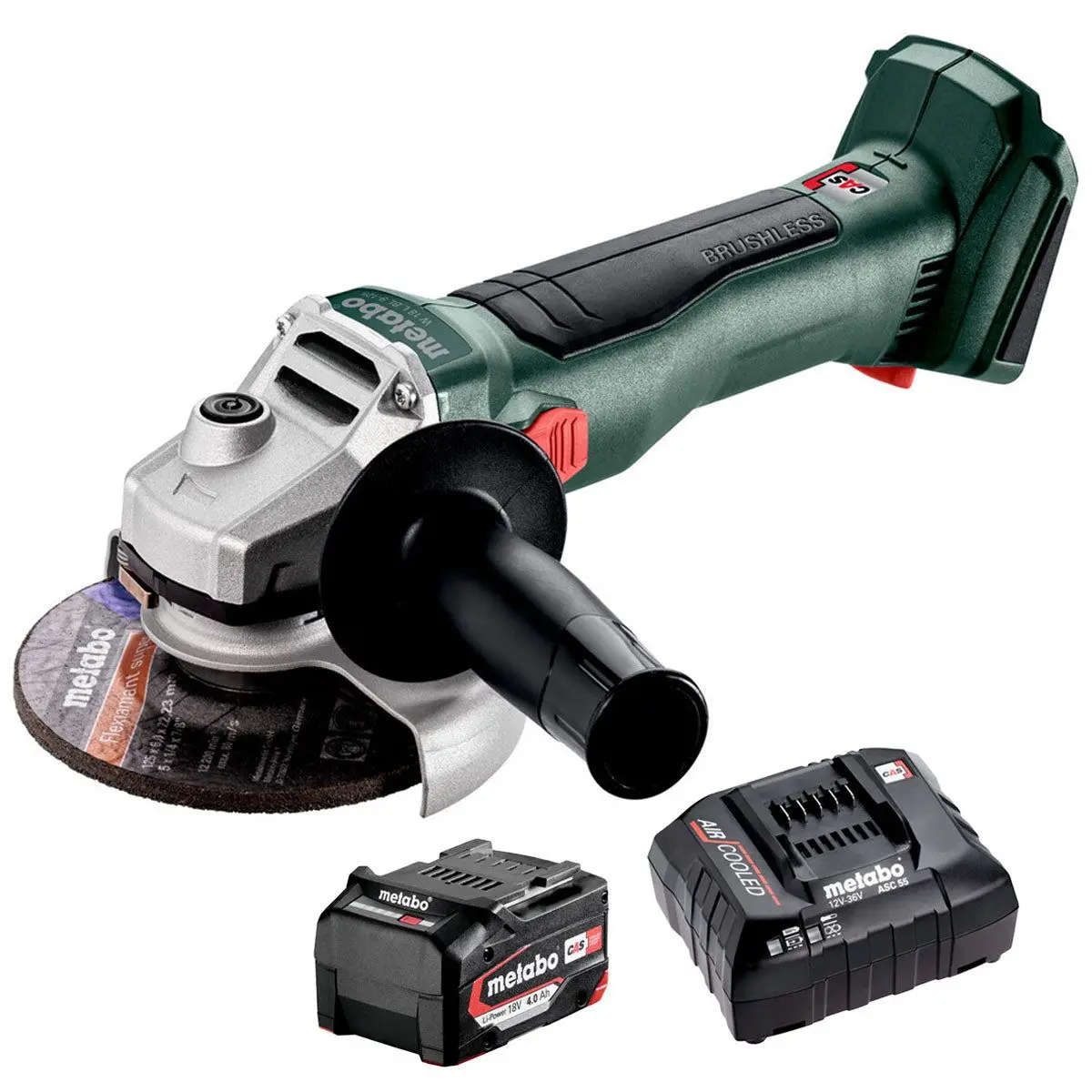 Metabo W 18 L Bl 9-125 18V Brushless 125Mm Angle Grinder With 1 X 4.0Ah Battery & Charger 1