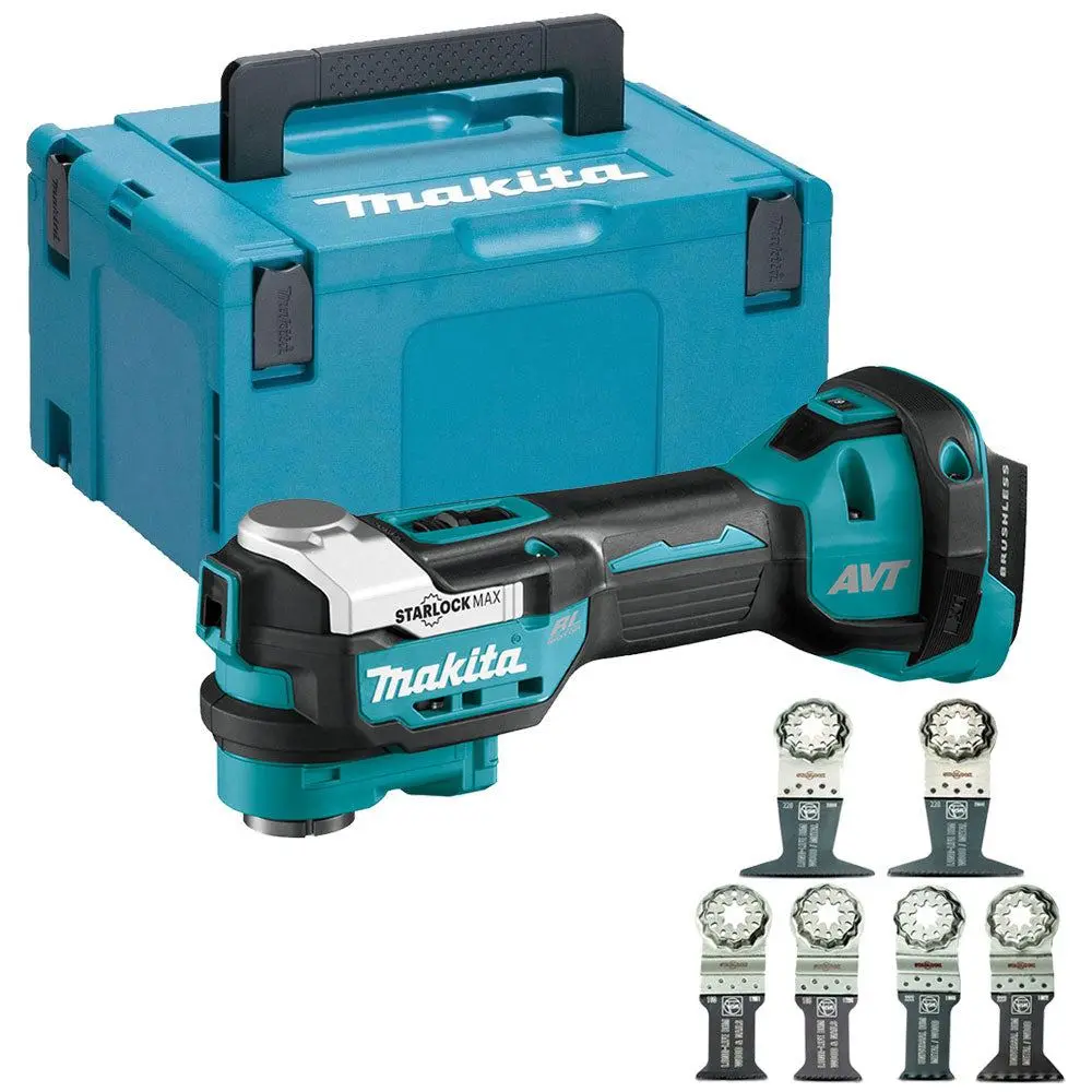 Makita Dtm52z Lxt 18V Oscillating Multitool With Case & 6 Piece Accessories Set 1