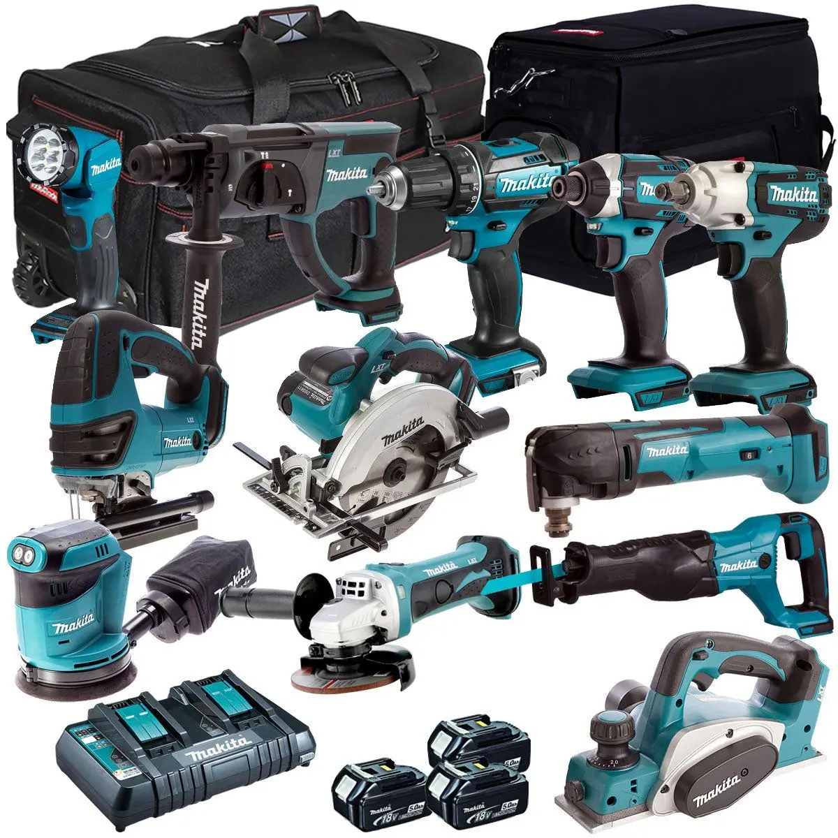 Makita 12 Piece Power Tool Kit 18V Lxt 3 X 5.0Ah Battery & Charger T4tkit-259 1