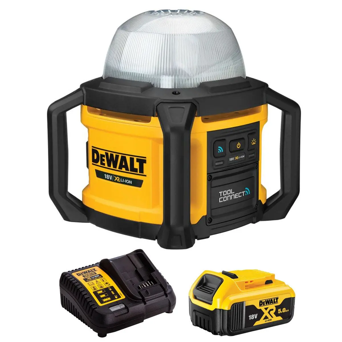 Dewalt Dcl074 18V Xr Tool Connect Area Light With 1 X 5.0Ah Battery & Charger 1