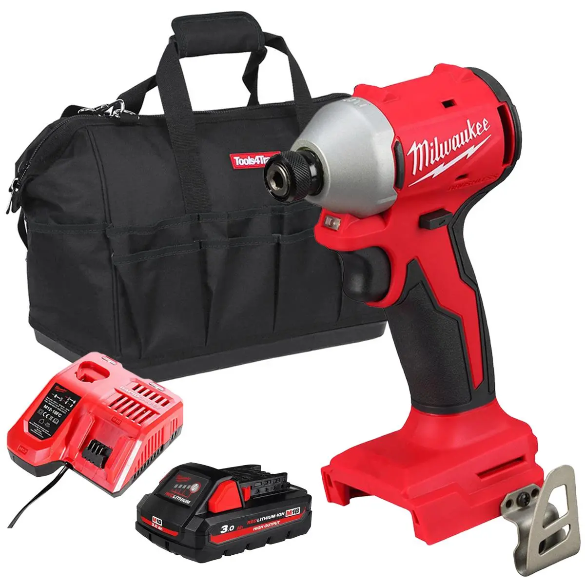 Milwaukee M18blidrc-0 18V Brushless 1/4" Impact Driver With 1 X 3.0Ah Battery Charger & Bag 1