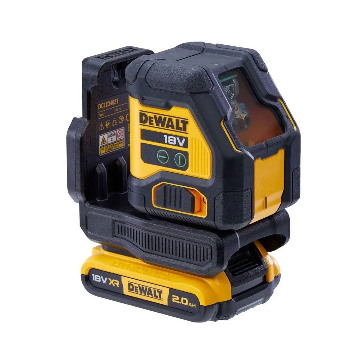 Dewalt Dcle34021d1-Gb 18V Xr Green Cross Line Laser 1 X 2.0Ah Battery Charger & Case 2