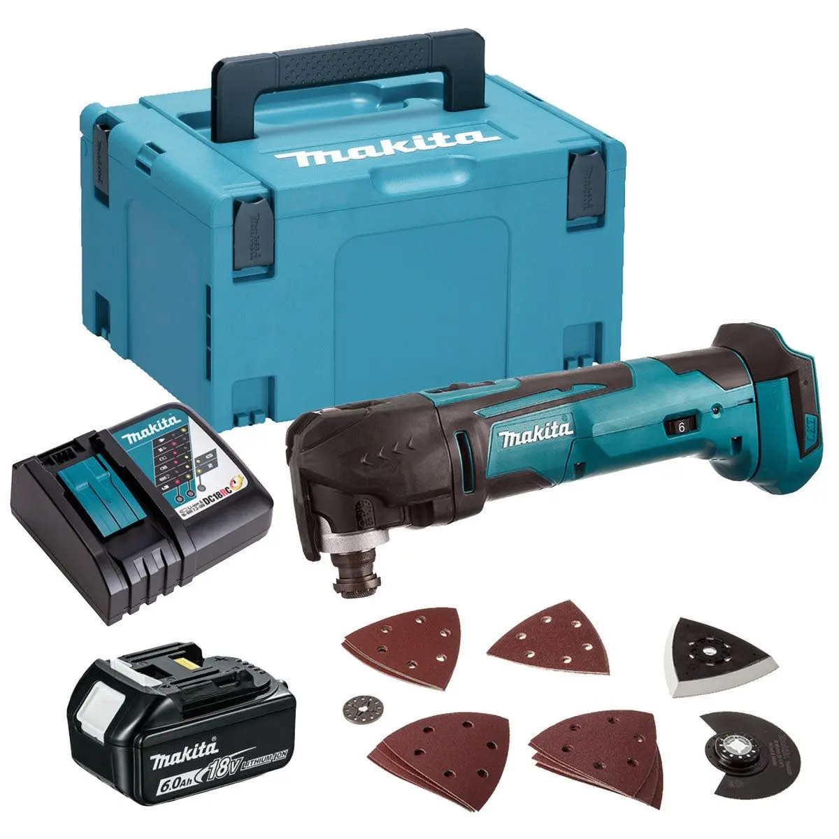 Makita Dtm51zjx7 18V Lxt Li-Ion Oscillating Multi Tool Cutter With 1 X 6.0Ah Battery Charger & Case 1
