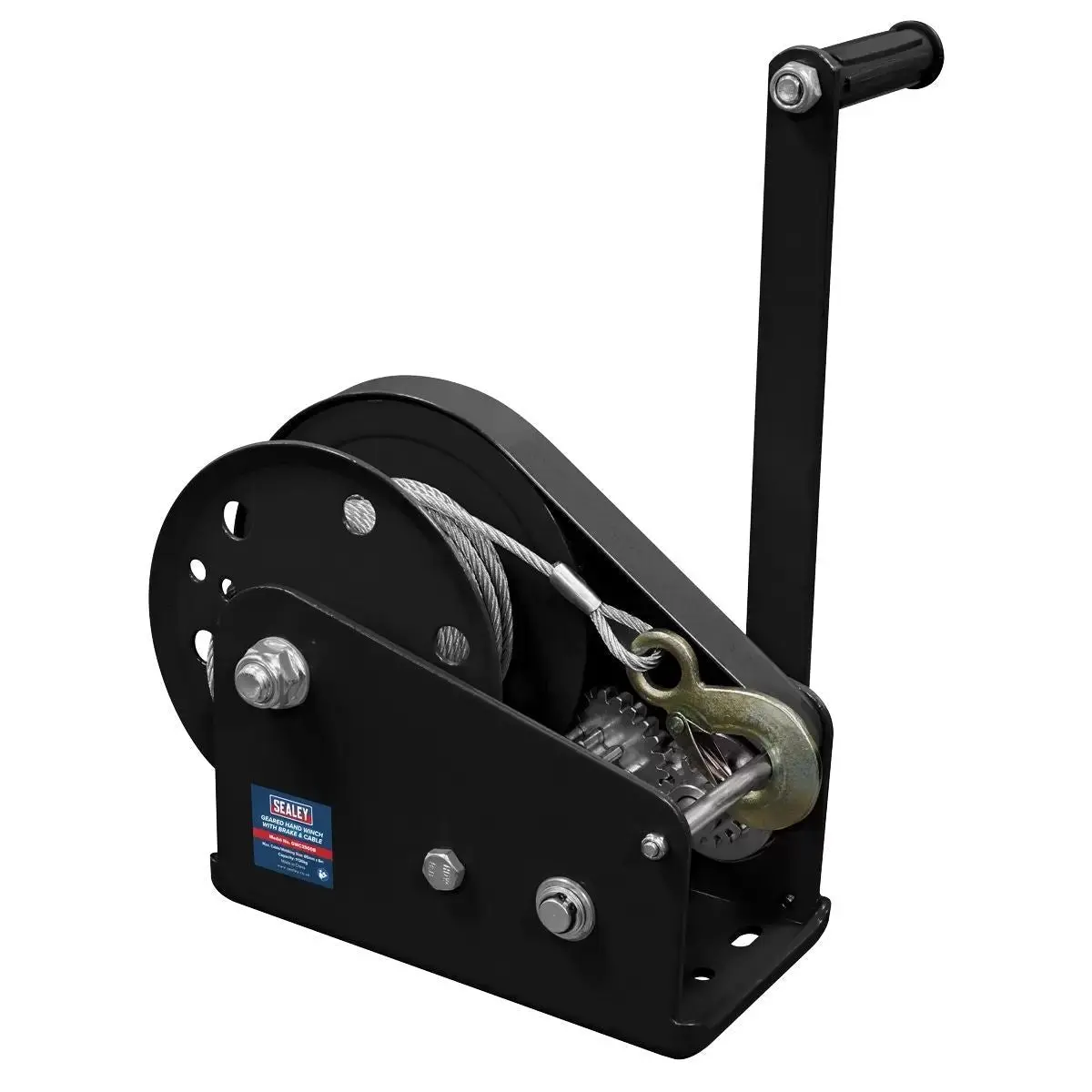 Sealey Gwc2500b Geared Hand Winch With Brake & Cable 1130Kg Capacity 1